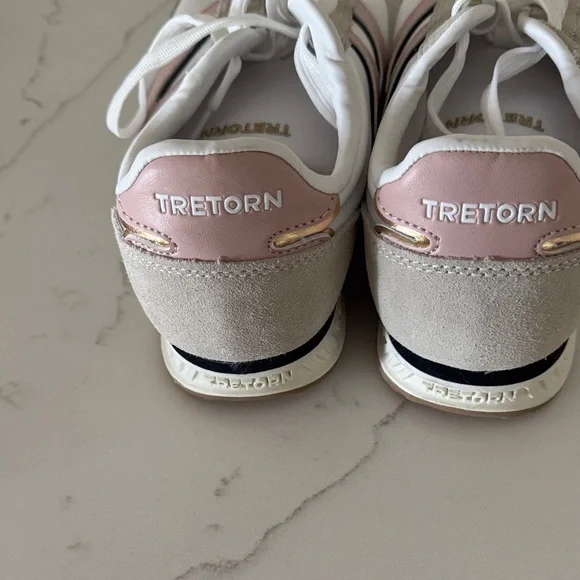 Tretorn Women's Pink, White, and Beige Sneakers - Picture 3 of 6